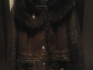 Дублёнка иск, р, 48-50-52 Коричневая, очень тёплая, в отличном состоянии, на капюшоне натур. мех, Барнаул - Женская одежда
